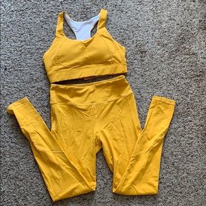 Yellow 2 piece workout set